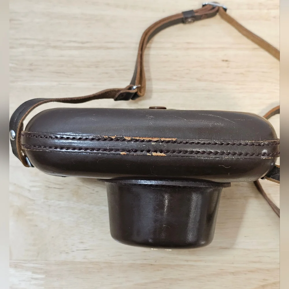 Vintage 1950's Canon VT De Luxe Z Rangefinder Brown Leather Camera Case W/ Strap